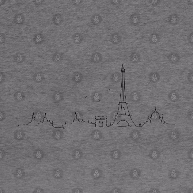 Paris France Cityscape line art by Cun-Tees!